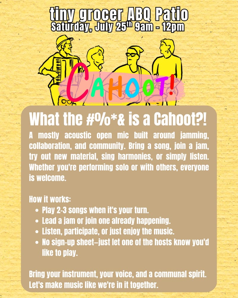 Cahoot! — Saturday, July 25, 2026
